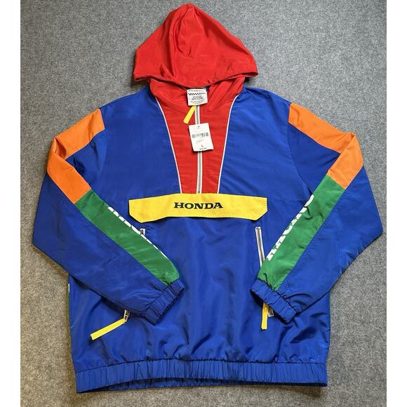 NWT Forever 21 Honda Racing Jacket Half Zip Multicolor Pullover Large Y2K - Picture 1 of 11